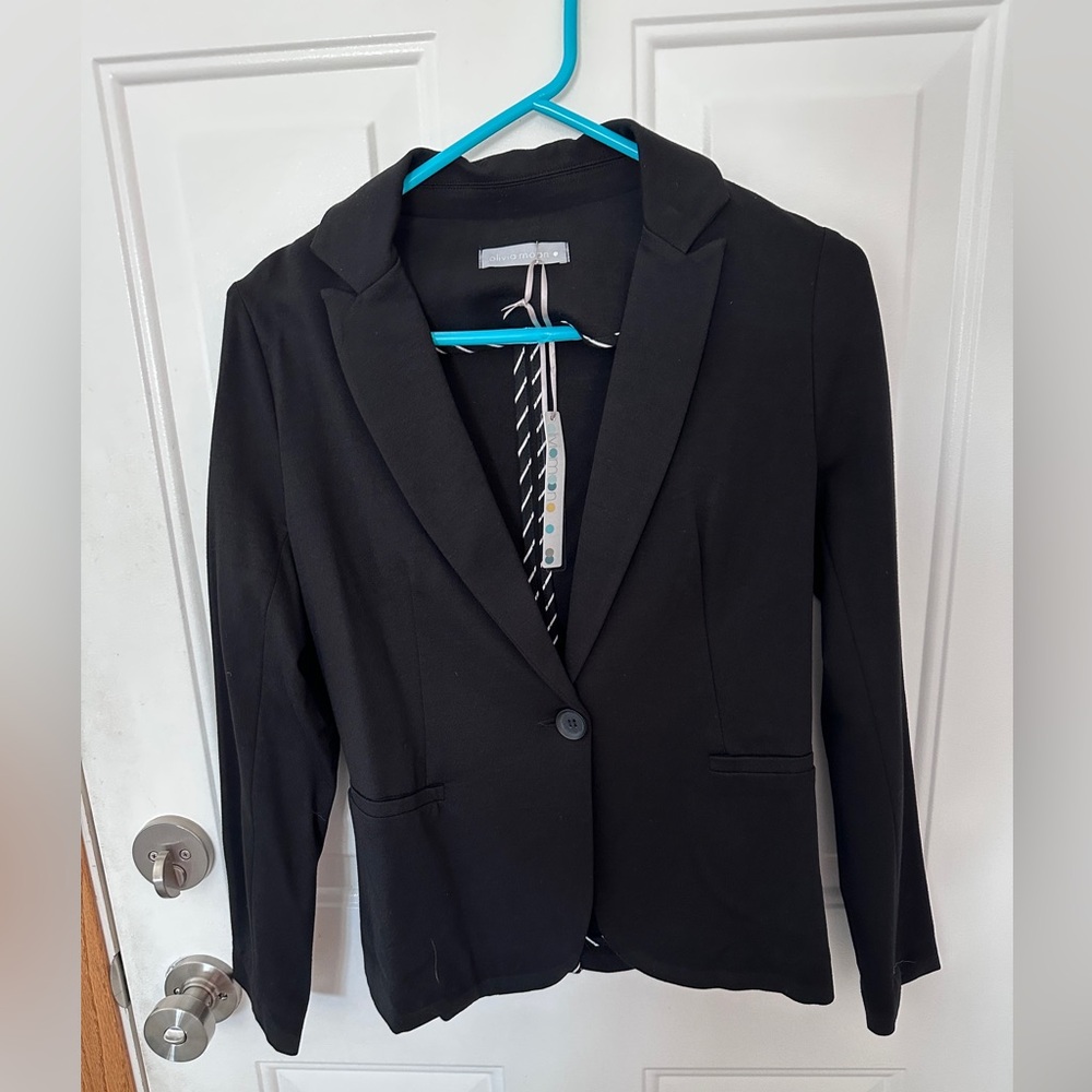 NWT Olivia Moon Black Women's Blazer, Small Petite